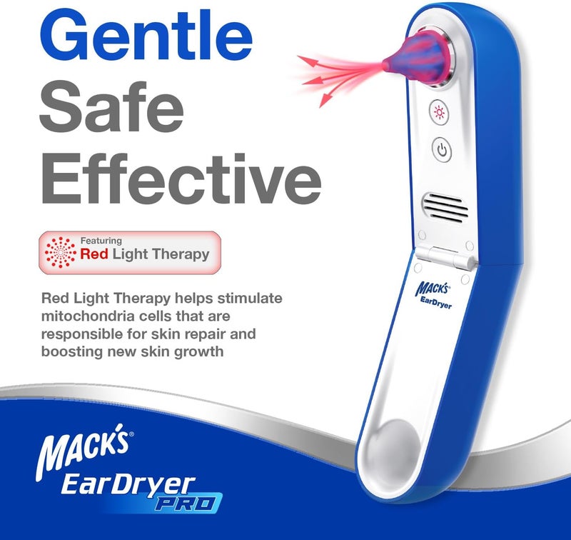 Macks Ear Dryer PRO Rechargeable Warm Air Ear Water Drying Aid with Red Light Therapy and 3 Power Levels for Swimmers' Ears, Showering, Water Sports, Surfing, Scuba, and Hearing Aids - Image 4